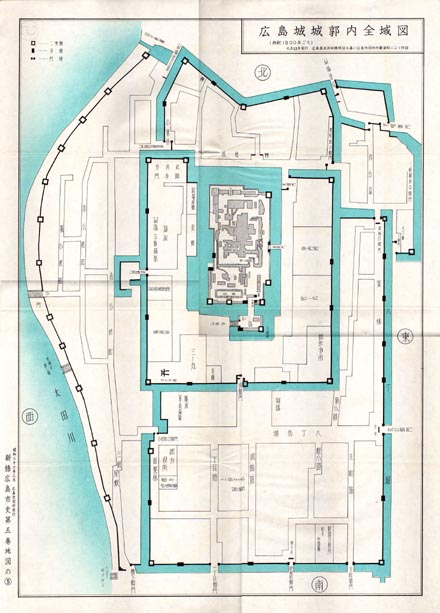 広島城城郭内全域図（１８００年頃）
